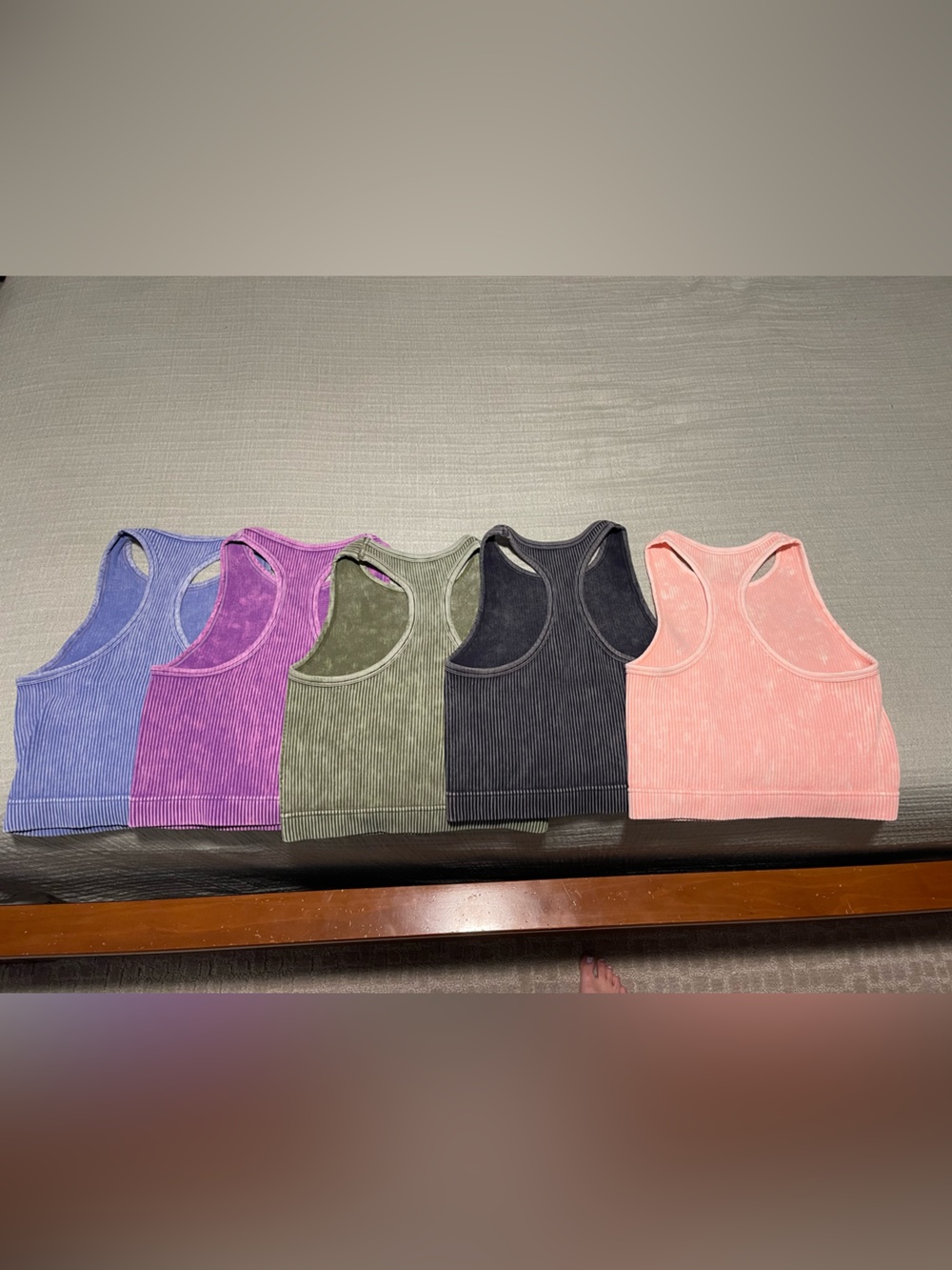 Ribbed Cotton-Blend Tank Crop Top 5 pack - Picture 3 of 4
